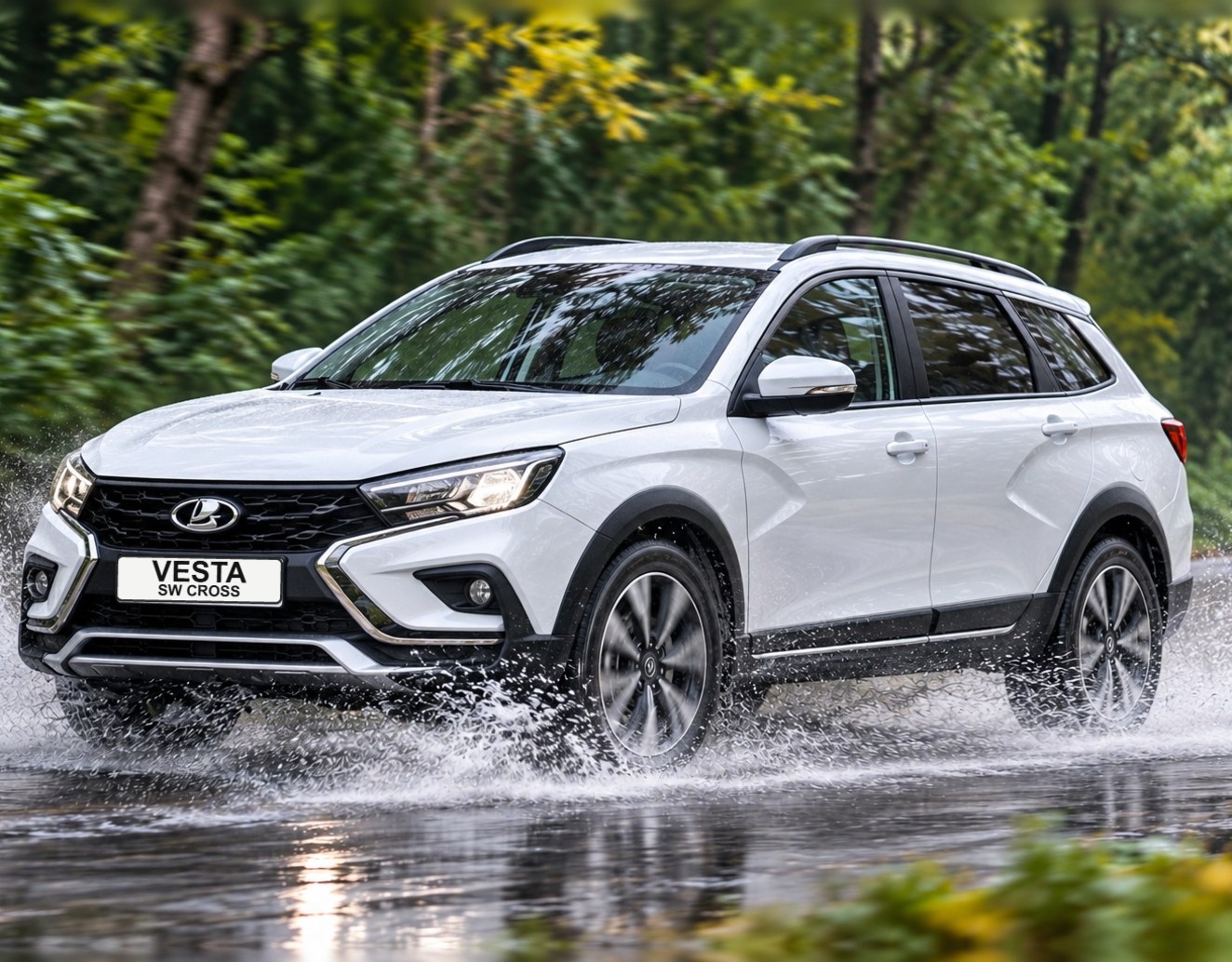 LADA Vesta SW Cross едет по воде
