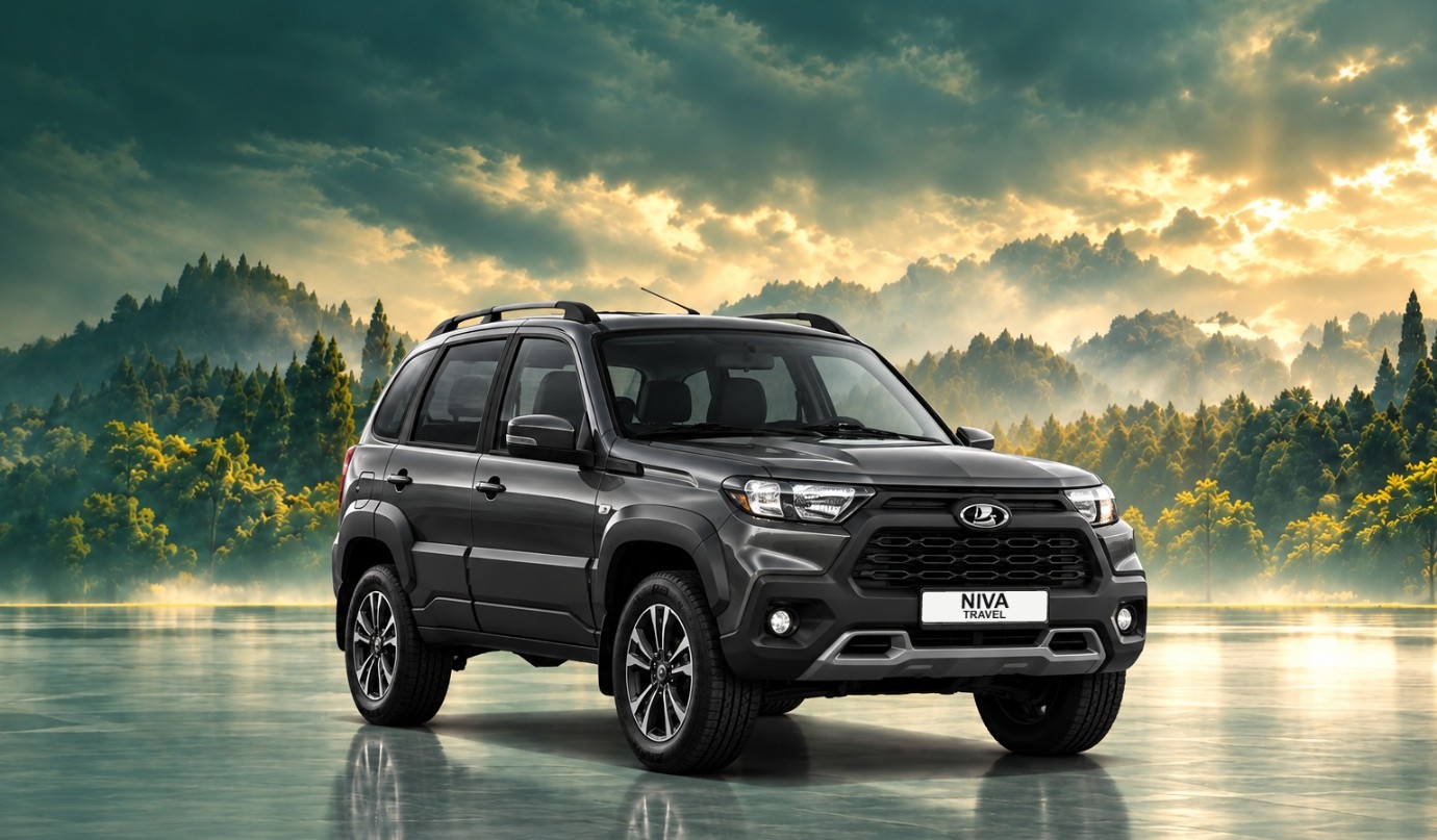 LADA, кроссовер на фоне леса